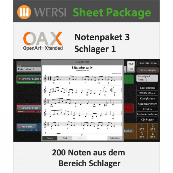 OAX Notenpaket 3 Schlager 1